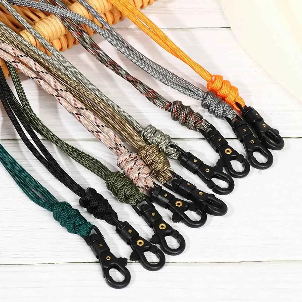 1PC Paracord Keychain Lanyard Triangle Buckle High Strength Parachute Cord Self-Defense Emergency Survival Backpack Key Ring