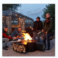 Bol à feu de bois en acier corten pour jardin table à manger pour barbecue
