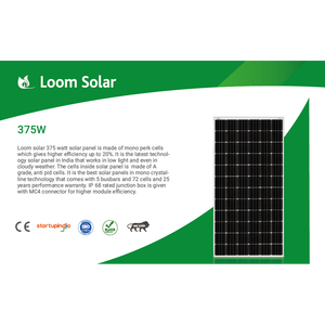แผงโซลาร์เซลล์ Loom Solar 375 วัตต์ - 24 โวลต์ โมโนคริสตัลไลน์ (แพ็ค 6 ชิ้น) ชุดแผงโซลาร์เซลล์ Loom Solar 375W โมโนคริสตัลไลน์ 24V 2250W ประสิทธิภาพสูง - Product Image 3