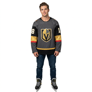 Maillot de hockey sur glace unisexe Anaheim Ducks, col en V, manches courtes, impression sublimée, respirant, polyester, coupe régulière pour adulte - Product Image 5