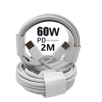 Cable de Carga Rápida USB-C a USB-C de 60W y 2M, Precio de Fábrica, para Teléfono 15 16 17 Pro Max