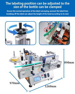 Tự động vòng vuông Máy dán nhãn chai Tabletop có thể Sticker nước rượu vang cho gỗ trường hợp bao bì động cơ PLC corecomponents - Product Image 2