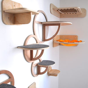 Weltweites Schiff Sperrholz und Filz hohl runder Kratz baum 3 Donut-Sprung stufen, 15 mm Bretts kelett und 5 mm Wollfilz abdeckung - Product Image 4