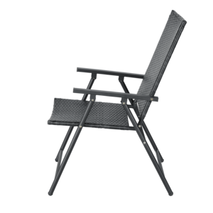 Chaise d'extérieur pliable moderne en rotin PE, avec structure en acier thermolaqué pour terrasse/balcon/jardin. - Product Image 3