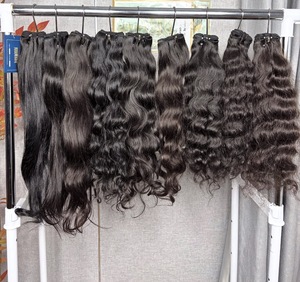 Extensions de cheveux humains bruts indiens bouclés, <span class=keywords><strong>100</strong></span> % naturels, non traités, avec cuticules intactes, double trame, fournisseur de mèches de cheveux indiens - Product Image 6