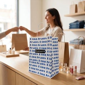 Sacchetti di Carta Riutilizzabili Stile Bustina da Tè per Regali, Sacchetti di Carta Ecologici per Pane e Prodotti al Dettaglio - Product Image 5