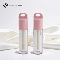 Nuevo Tubo Vacío de Plástico Transparente Redondo con Tapa de Rosca para Brillo Labial y Esmalte Labial, Personalizable con Logotipo