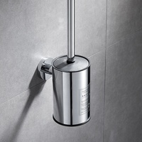 SUS304 Accessoires de salle de bain de luxe légers Porte-brosse de toilette mural Ensemble de porte-brosse poli