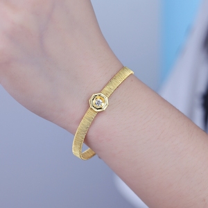 Hot Sales Artic Jewellery 925 Sterling Silver 18K Yellow <b>Gold</b> Plated Satin Finish Zircon Christian Trendy <b>Charm</b> <b>Bracelet</b> Gifts - Product Image 2