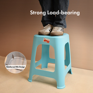 Odor-Free Thick PP Stackable Tall Square Plastic <b>Stool</b> Dining <b>Stool</b> with Reinforced Structure & Anti-Slip Foot for Home Kitchen - Product Image 4
