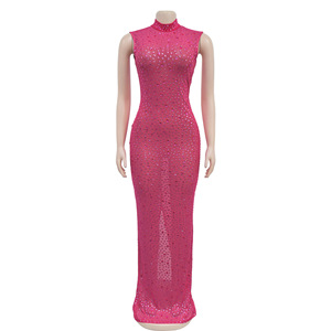 ชุดเดรสแฟชั่นผู้หญิงแบบรัดรูปแขนกุดประดับคริสตัลสุดเซ็กซี่ - Product Image 6