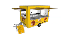 Remorque alimentaire mobile carrée entièrement équipée, chariot de cuisine, remorque de service petit-déjeuner extérieur avec équipement en acier inoxydable