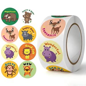 Adesivi Personalizzati Fai-da-Te, Rotoli di Adesivi Motivazionali con Animali Cartoon per Incoraggiamento nei Classi per Bambini - Product Image 4