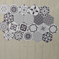 Papier peint hexagonal, décoration de restaurant, carreaux de sol et de mur, matériaux flexibles, autocollants muraux auto-adhésifs pour salle de bain, LVT