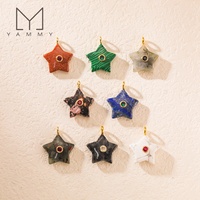 Pendentifs en forme d'étoile en or avec zircon et pierres précieuses naturelles, design tendance et intéressant, Yammy YLY050, pour collier DIY