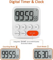 Fungsi Memori Hitung Mundur Positif Tampilan Waktu 3 Tingkat Volume Digital Timer Dapur Plastik Ramah Lingkungan Baterai Fitness