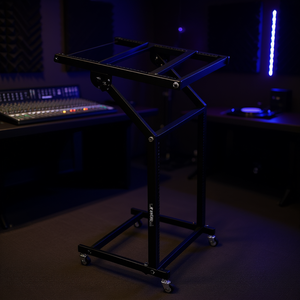 Stage Right 12U Audio Mixer Rack <b>Stand</b> Adjustable Metal Cart With Wheels For Studio <b>Dj</b> Console Equipment - Product Image 2