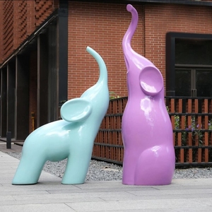 Scultura Gigante Personalizzata di Elefante Bianco Moderno con Tronco Dorato <span class=keywords><strong>e</strong></span> Decorazione a <span class=keywords><strong>Farfalla</strong></span> in Fibra di Vetro Resistente alle Intemperie per Esterni - Product Image 5