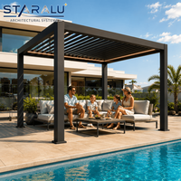 Pérgola Motorizada Premium con Puertas de Vidrio Templado y Techo Retráctil de Aluminio para Espacios Exteriores y Patios
