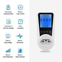 Medidor de Energía Digital BR Plug, Medidor de Potencia de Enchufe de CA, Monitor de Consumo de Electricidad Monofásico, 2% de Precisión, Certificado CE, Kilovatios
