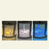 Lampes de Chevet avec Projection LED Décorative, Rechargeables USB, pour Lecture, Lumière Chaude, Table de Chevet, Haut-parleur Intégré
