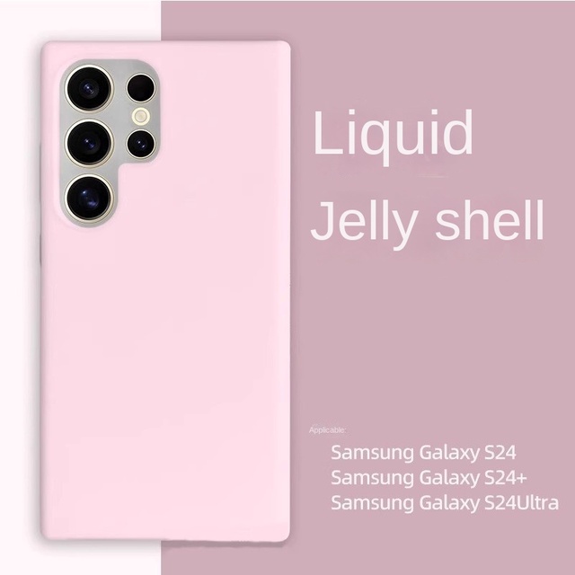 Official Real Jelly Liquid Silicone S24Ultra/S25Plus Phone Case Solid Color All-Covering Drop-Resistant Soft Case Phone Grip