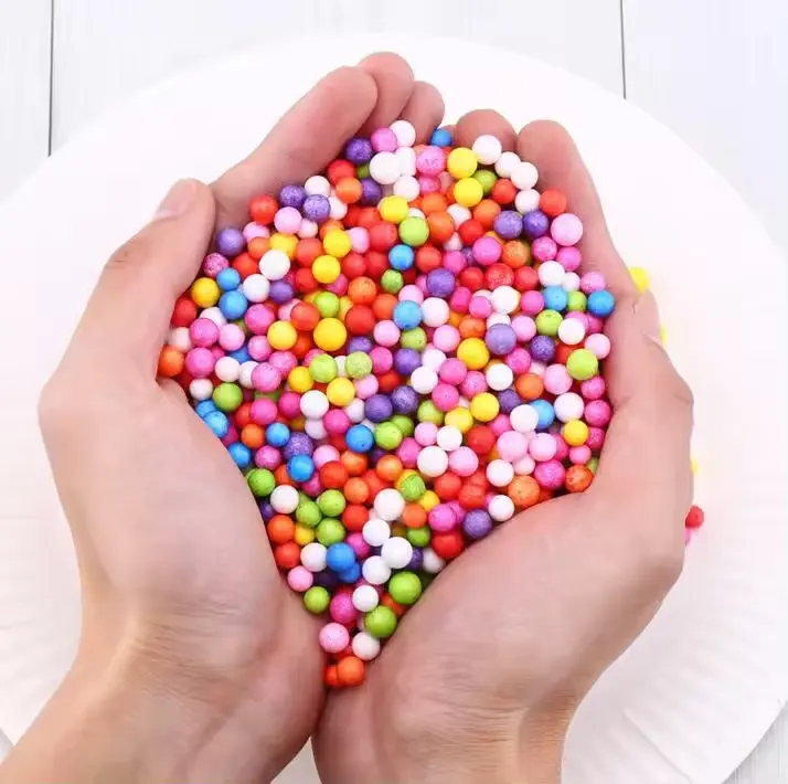 Boules de particules de boue de neige bricolage non fanées Remplisseur de perles de mousse de couleur pour aquarium