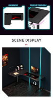 Bureau PC QB Smart Gaming Ergonomique à Hauteur Réglable avec LED RGB, Table d'Ordinateur au Design Moderne pour Gaming et Travail de Bureau