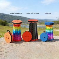 Petit tabouret pliant en plastique, petit tabouret pliant pour tout-petits, tabouret télescopique arc-en-ciel