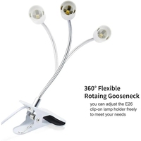 360 degrés Flexible E27 support de lampe de bureau Base de lumière simple/Double extrémité prise col de cygne câble à clipser avec interrupteur de marche prise EU US