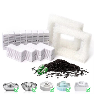 Paquete de 8 Filtros para Bebedero de Gatos con 2 Esponjas Pre-filtro, Repuesto de Carbón de Triple Acción para Bebedero Redondo para Mascotas - Product Image 1