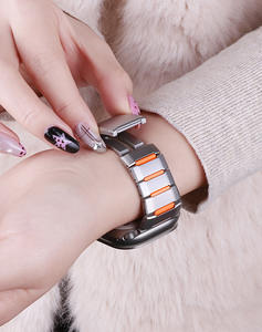 <span class=keywords><strong>Bracelet</strong></span> en acier inoxydable pour <span class=keywords><strong>Apple</strong></span> <span class=keywords><strong>Watch</strong></span> Ultra, 49 mm, 46 mm, 45 mm, respirant, style professionnel, extrémités courbées - Product Image 5