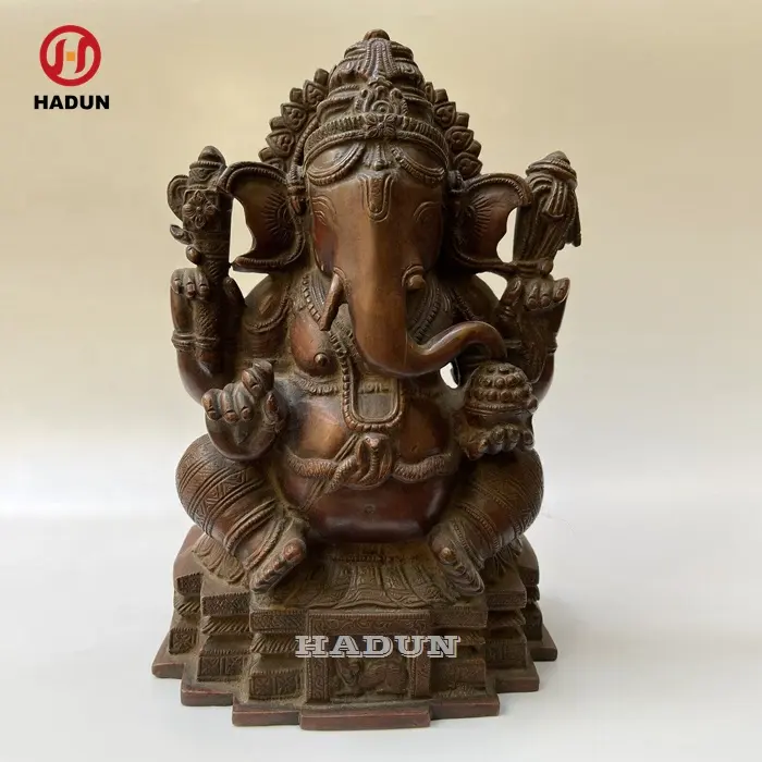 Dini hindu tanrıları sıcak satış lord bronz ganesha heykeli