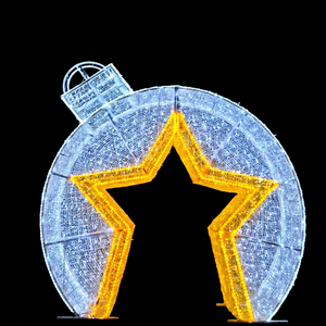 Arco de Bolas Navideñas LED Personalizado para Decoración de Entrada de Hotel, Plaza y Eventos Festivos - Product Image 1