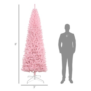 <span class=keywords><strong>HOMCOM</strong></span> <span class=keywords><strong>Sapin</strong></span> <span class=keywords><strong>de</strong></span> <span class=keywords><strong>Noël</strong></span> artificiel mince non éclairé <span class=keywords><strong>de</strong></span> 2,4 m avec 1168 pointes <span class=keywords><strong>de</strong></span> branches réalistes, personnalisé, écologique, rose - Product Image 3