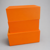 Boîte cadeau magnétique pliable de luxe en papier mat pour cadeaux électroniques, souvenirs de vacances, fournisseur de boîtes en papier orange personnalisées