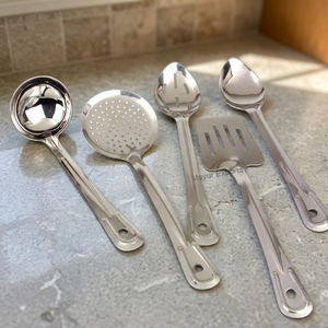 Mayur Exports – Ensemble d'ustensiles de cuisine durables en acier inoxydable de qualité alimentaire, 5 pièces, comprenant spatule, louche et spatule de cuisine - Product Image 4