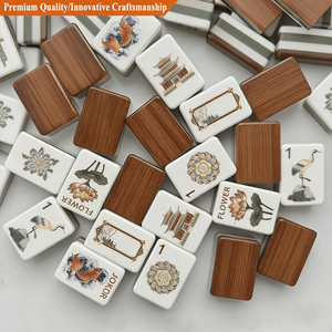 Luxury Portable Travel American <strong>Mahjong</strong> Tiles Board Game 160-Piece Acrylic 4-Layer Wood Pattern Grain UV Engraved <strong>Mahjong</strong> <strong>Set</strong> - Product Image 1