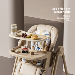 Silla de Comer Multifuncional Plegable para Bebé con Ruedas, Altura Ajustable y Diseño Seguro con Función de Balanceo para Uso en el Hogar y la Cocina - Product Image 3