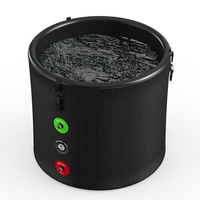 Baignoire à glace portable en PVC XXL avec couvercle rigide, facile à installer, refroidisseur d'eau froide pour piscine, accessoire de point de chute plongeant