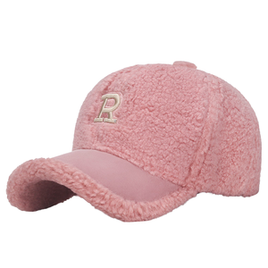 Cappellino da Baseball con Ricamo Lettera R, Caldo Invernale in Pile <span class=keywords><strong>Teddy</strong></span>, Stile Hip Hop Unisex per Uomini e Donne - Product Image 3