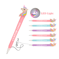 Stylo à encre gel en plastique avec motif de licorne de dessin animé, encre noire, stylo à signature, fournitures de papeterie créatives pour les étudiants, pour l'apprentissage quotidien et le bureau