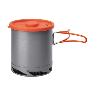 Olla Individual Ligera de Aluminio y TPE de 1 L con Sistema de Intercambio de Calor, Sartén Portátil para Acampar al Aire Libre, Ideal para Viajes - Product Image 1