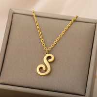 Collar con Colgante de 26 Letras Inglesas en Acero Inoxidable Electrochapado, Estilo Europeo Americano, Nuevo Collar con Nombre Simple y Moderno, Unisex
