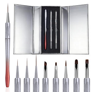 2026 Nieuwe Multifunctionele Nagelkunst Penseelset Metalen Handvat Creatieve Ontwerpen Vervangbaar voor Nagelstudio's - Product Image 4
