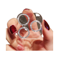 Protecteur d'écran en verre trempé intégré Diamond Glitter Compatible pour iPhone 16 Pro Max 15 14 13 12 pour objectif d'appareil photo