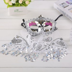 Nouveau design – Voile de cosplay pour femmes et enfants, masque demi-visage avec voile à sequins - Product Image 6