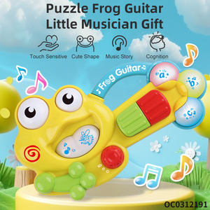 Jouet musical sensoriel pour lit <span class=keywords><strong>de</strong></span> bébé, avec clavier électronique et <span class=keywords><strong>piano</strong></span>, design grenouille <span class=keywords><strong>de</strong></span> dessin animé, pour le développement tactile et ludique du bébé - Product Image 2