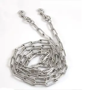 야외용 강철 대형 개 고정 체인 (50-150파운드 대형견용) 6피트 크롬 도금 친환경 - Product Image 1