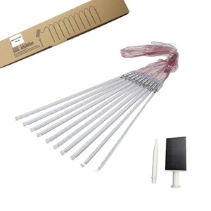 Energia solare colorata impermeabile albero LED goccia meteorite pioggia 8 tubi all'aperto giardino decorazione di natale luce - Product Image 3